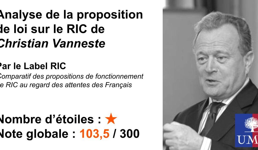 Analyse du RIC de l’UMP (Christian Vanneste)
