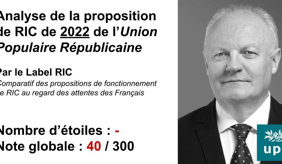 Analyse du RIC de 2022 de l’UPR (François Asselineau)