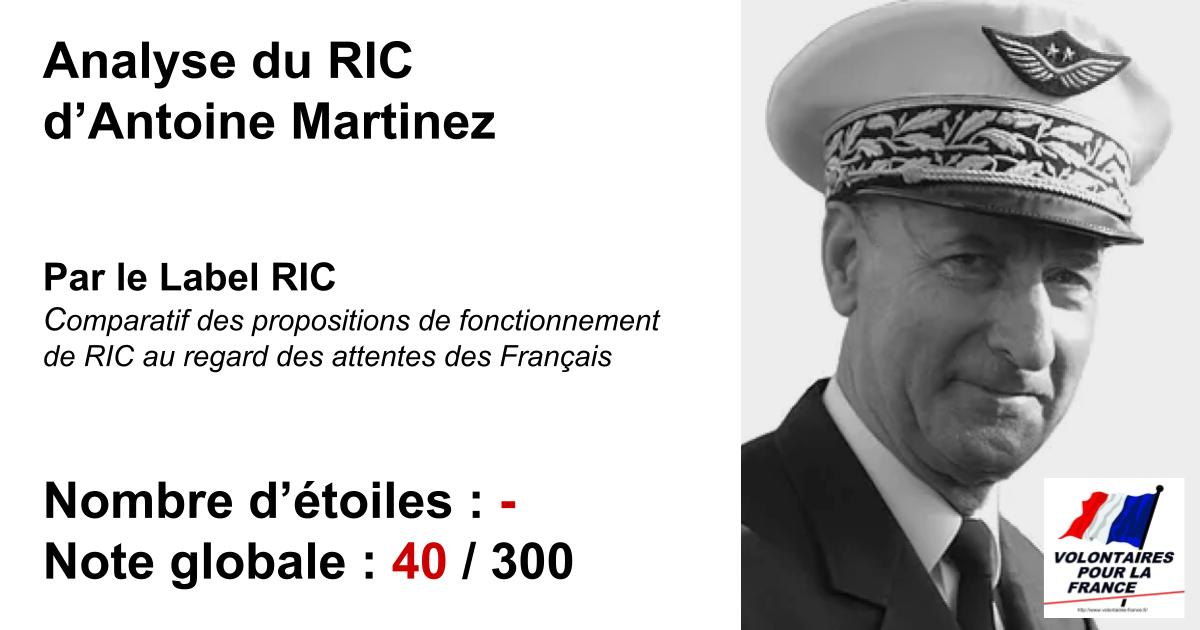 Analyse du RIC d’Antoine Martinez (Volontaires pour la France)