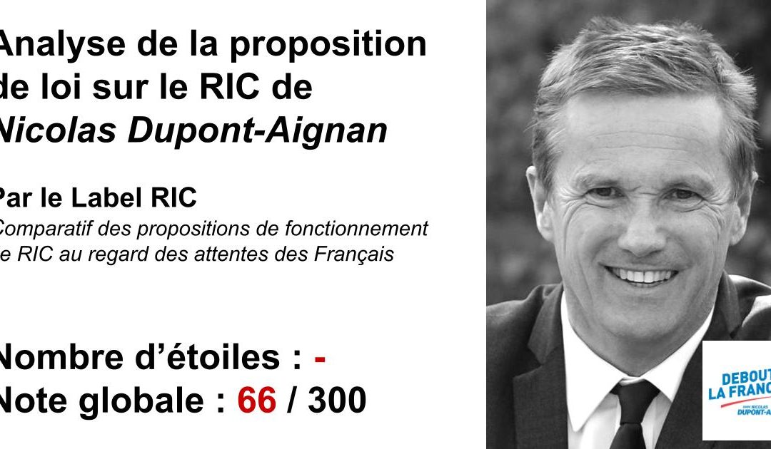 Analyse du RIC de Nicolas Dupont-Aignan (2013)